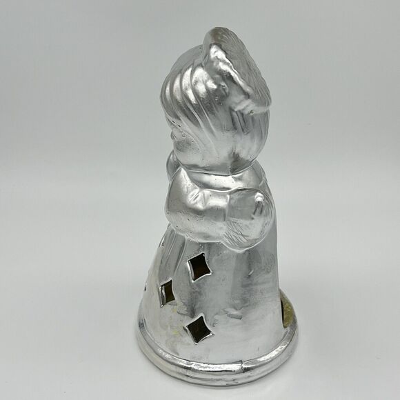 Vintage Praying Angel Candle Holder 6.5” Figurines Set of 2 Gold & Silver Tone - Picture 6 of 16